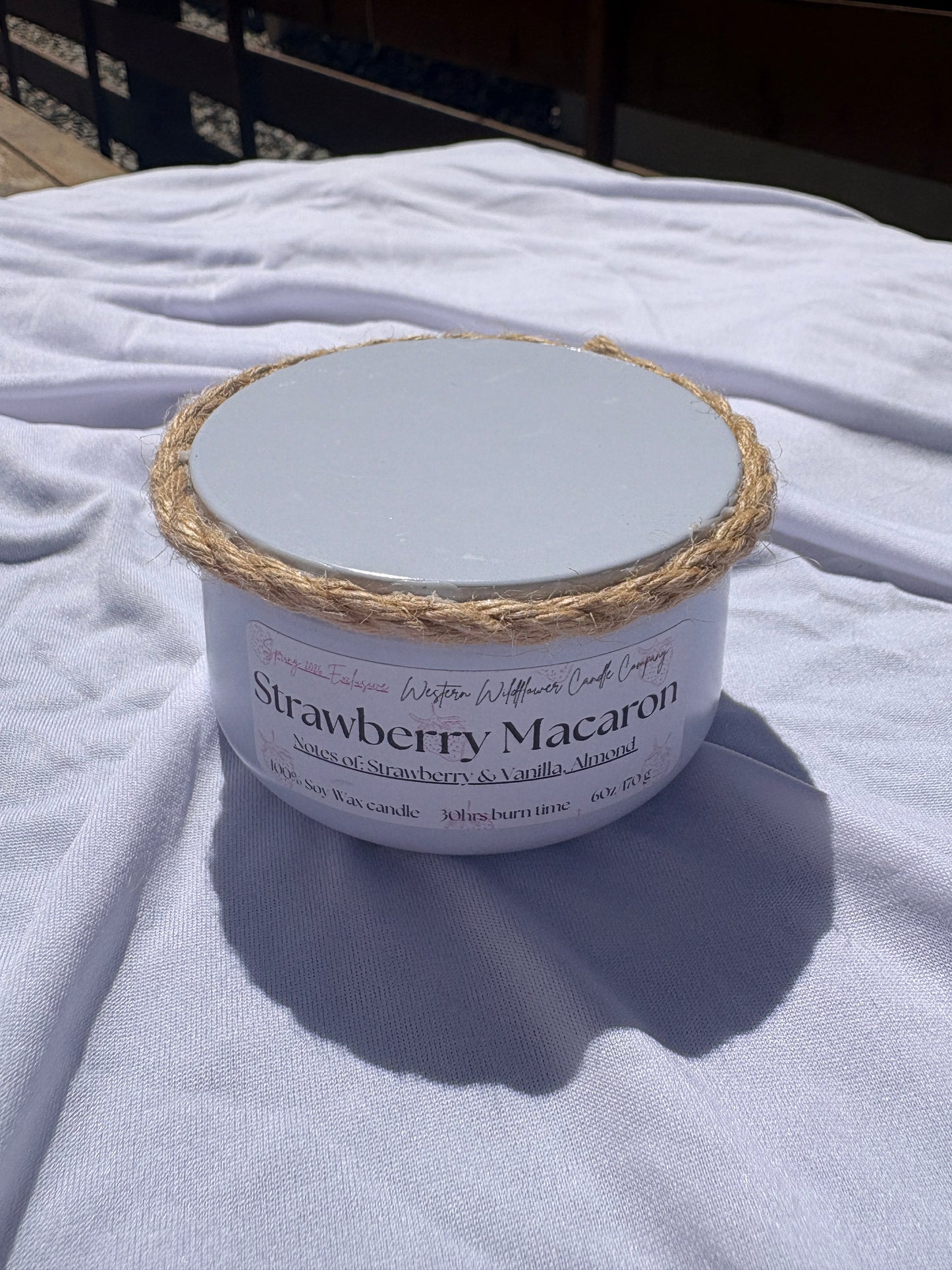 Strawberry Macaron Candle